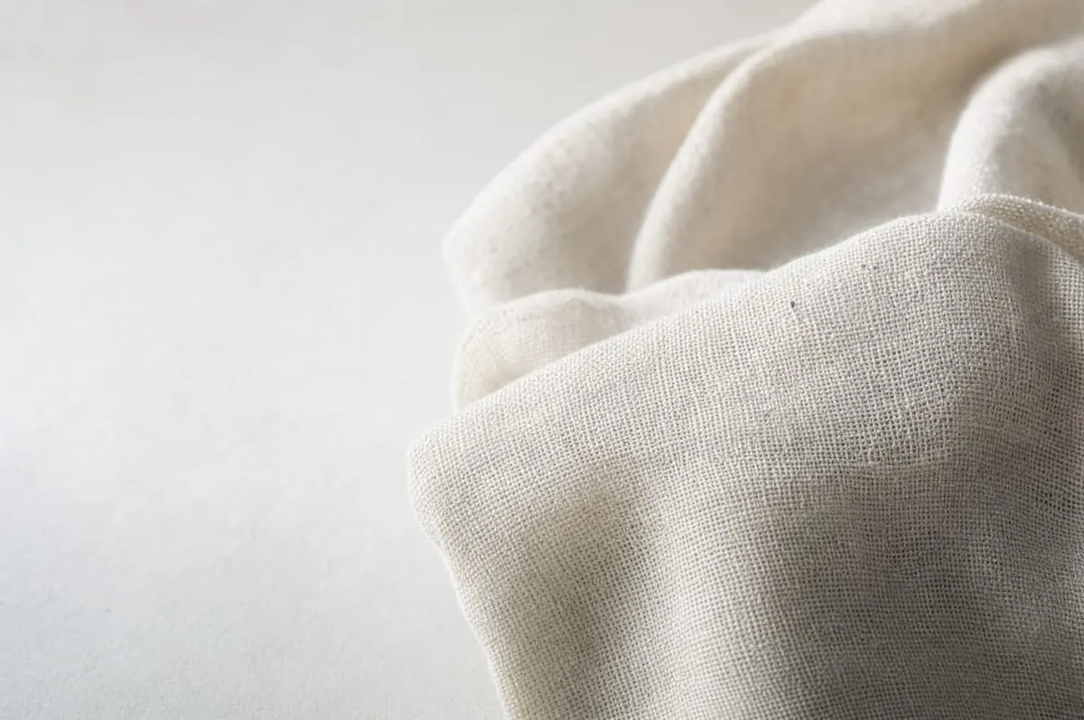 Soft folds of clean pale linen
